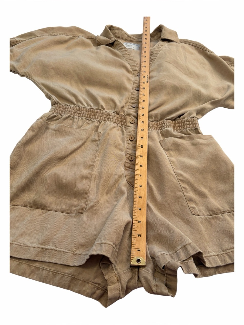 Primark Beige Utility short-sleeve romper / playsuit-Size 10 - Picture 4 of 8